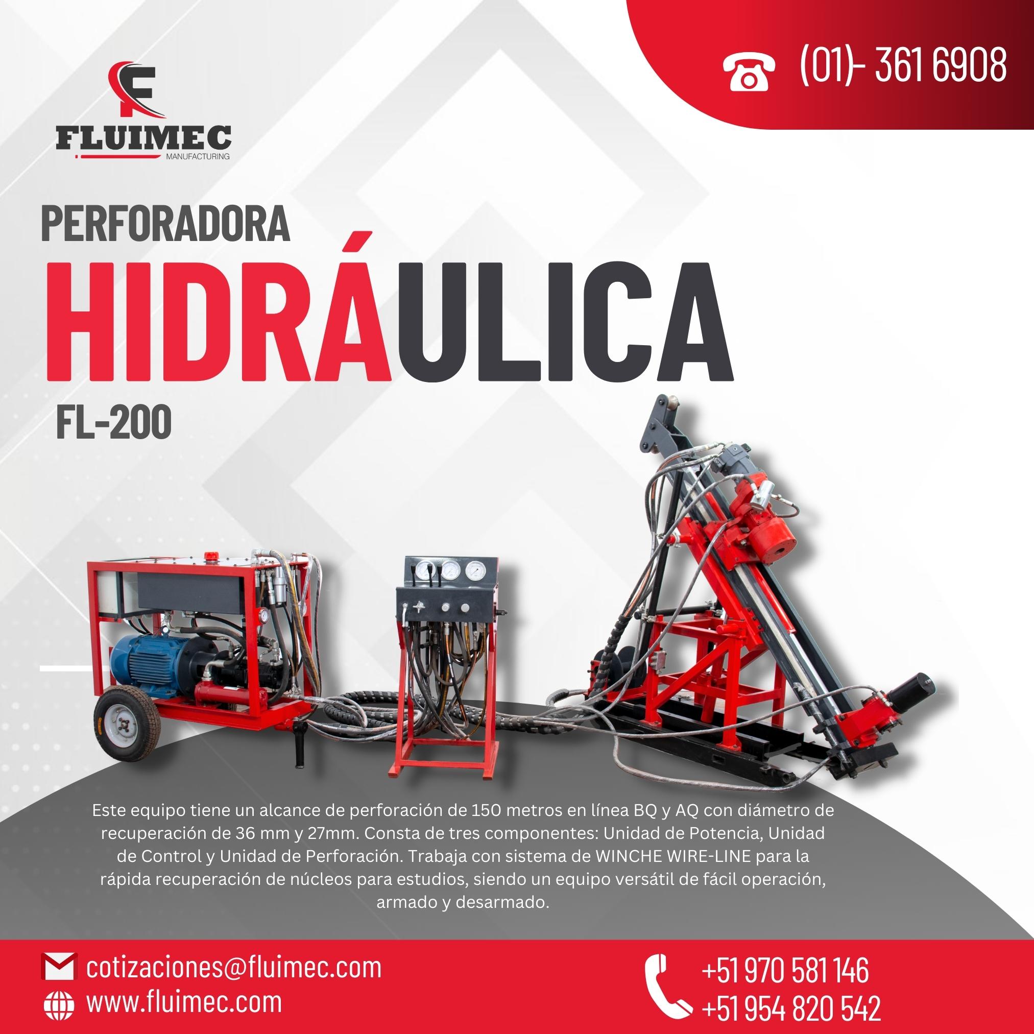 PERFORADORA HIDRAULICA FL - 200 RECUPERACION DE NUCLEOS 